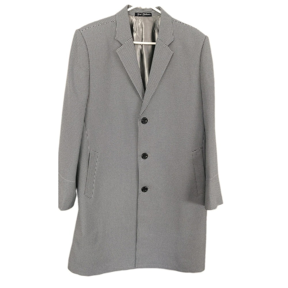 Pal Tailors Coat Men M? Wool Overcoat Lined Single Breasted Houndstooth India